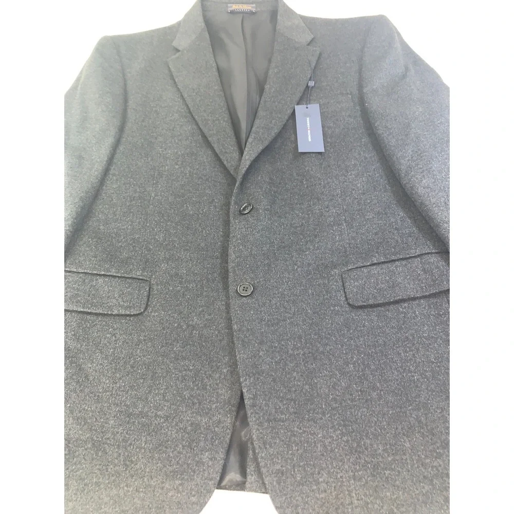 Tommy Hilfiger Mens Blazer Charcoal Gray Heather Two Button Sport Coat Jacket
